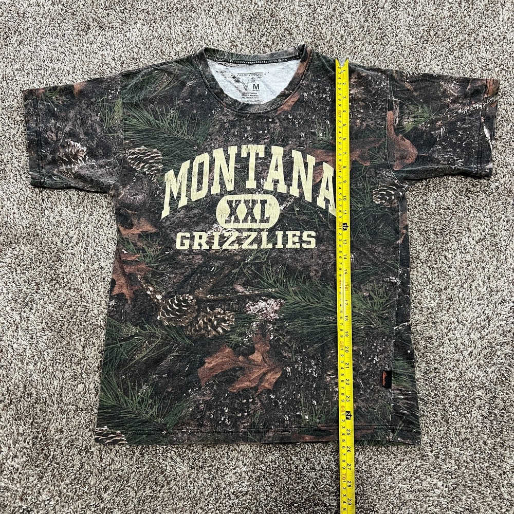 True Timber Camo T Shirt Mens Medium Montana Grizzlies VTG Cut Hunting